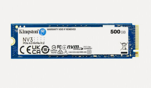 Изображение товара SSD диск Kingston NV3, 500GB, M.2 2280, PCIe 4.0 x4, NVMe (SNV3S/500G)
