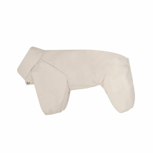 Утепленный комбинезон для собак из в/о ткани, ванильный, ДВА дождевика