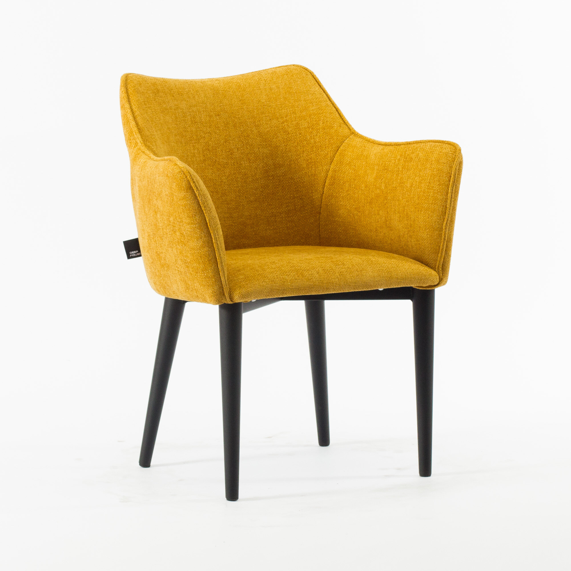 Стул Moscow Denis Simachev для DH горчичная ткань ножки черные для дома/для гостиной/для столовой/для кафе/кухонный стул/стул кухонный