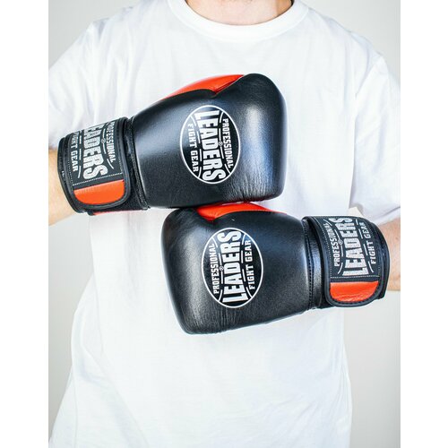 Перчатки боксерские LEADERS LiteSeries (черно-красные) (10 oz)