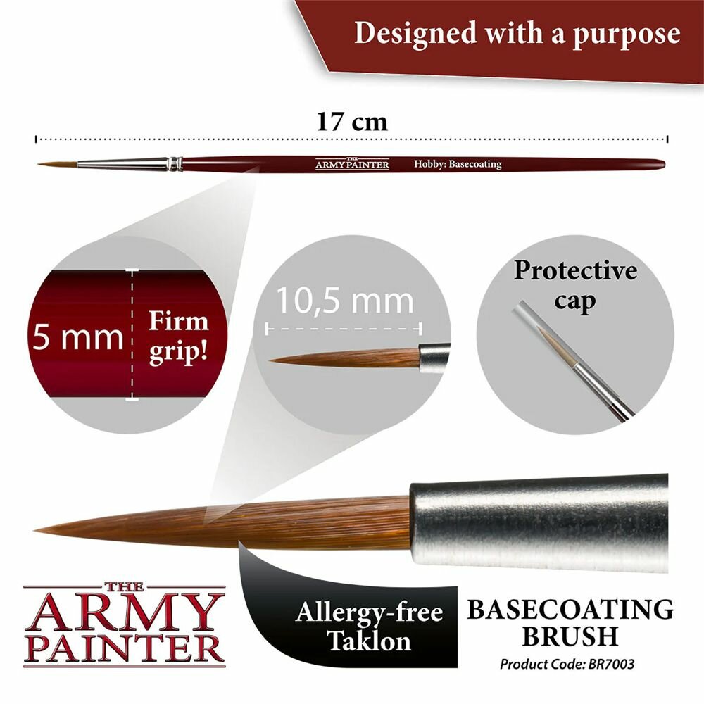 Кисть для миниатюр Hobby Brush - Basecoating Vallejo — фото 1