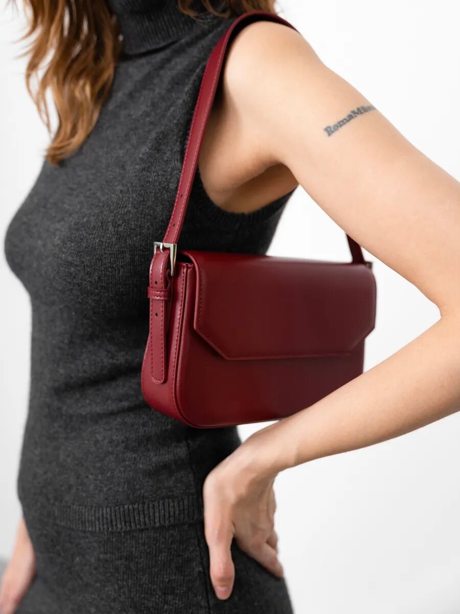 Сумка кросс-боди LeVertige ITEA, фактура гладкая, бордовый — фото 1