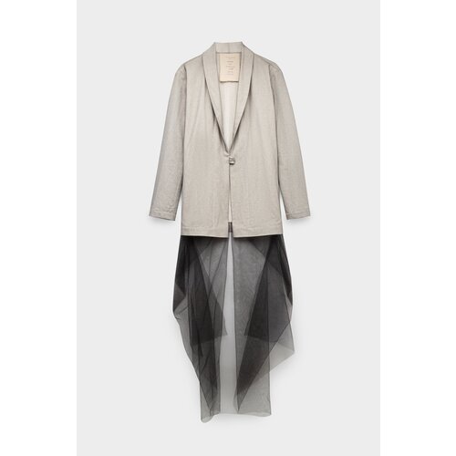 Пиджак MIDGARD, средней длины, силуэт свободный, размер OneSize, серый