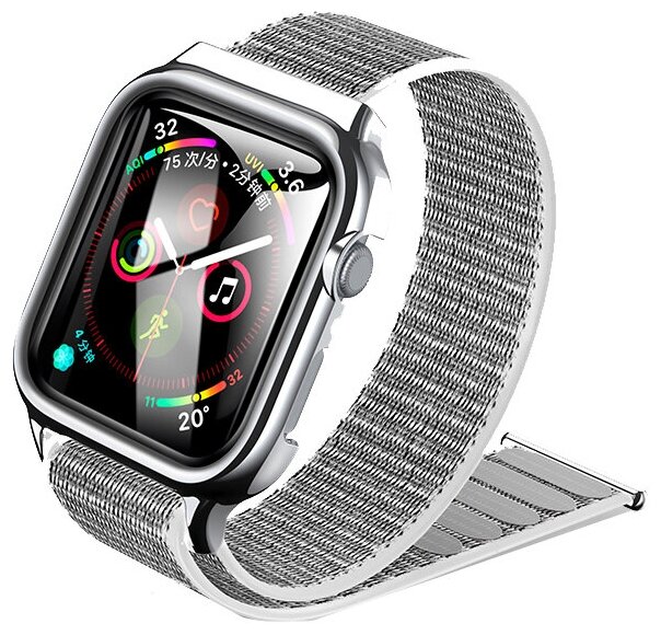 Ремешок для Apple Watch USAMS US-ZB073 Nylon Loop Strap 38/40mm серебро