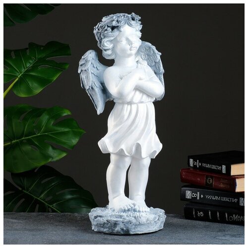 Фигура Ангел с венком античный 48х23х20см