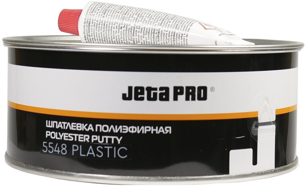 Шпатлевка для пластика + отвердитель Jeta Pro Plastic, чёрная, 1,0+0,02кг