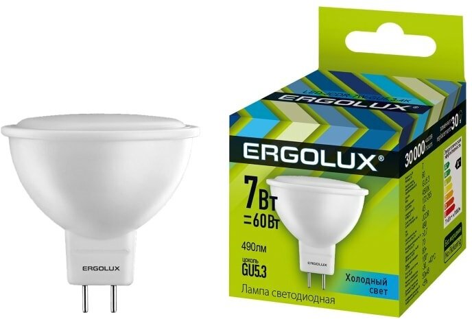 Лампа светодиодная Ergolux LED GU5.3 7Вт