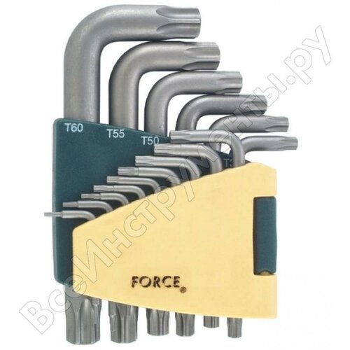 Набор ключей Г-образных TORX Т6-Т60 15пр FORCE 5151L FORCE 5151L набор ключей rock force torx г образных с отверстием 15предметов