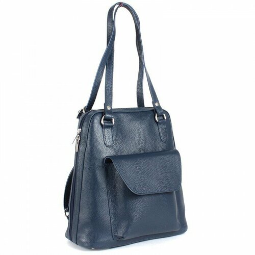 фото Сумка женская натуральная кожа калита-88104-27 (рюкзак), 1отд, 2внут+2внеш карм, синий тулип (27) 204237