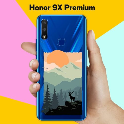 Силиконовый чехол Горы и лес на Honor 9X Premium