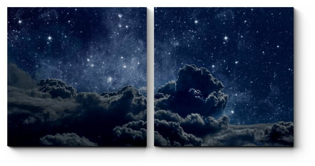 Модульная картина Звездное небо, завораживающая ночь140x70