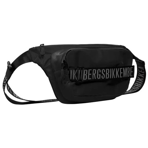 сумка поясная bikkembergs черный Сумка поясная BIKKEMBERGS, фактура гладкая, черный