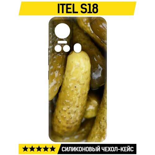 Чехол-накладка Krutoff Soft Case Огурчики для ITEL S18 черный чехол накладка krutoff soft case мандаринки для itel s18 черный