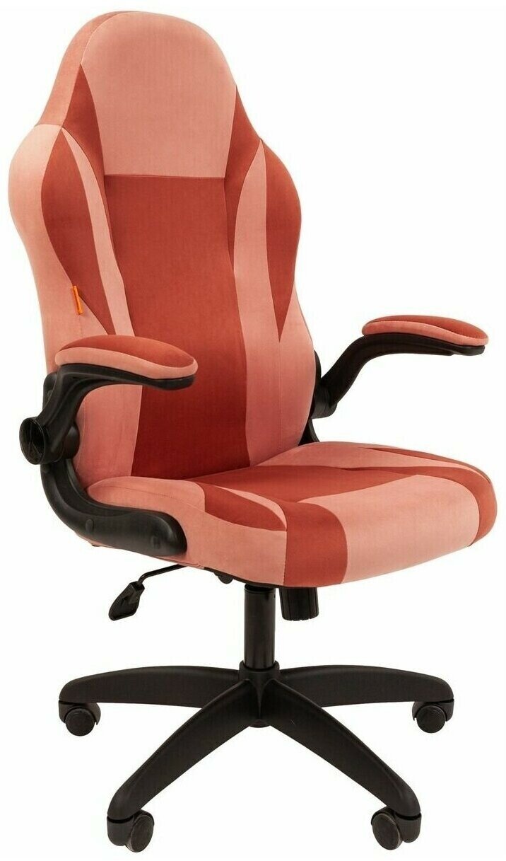 Кресло Chairman game 55 розовый/бордо велюр Т26/Т28 пластик черный