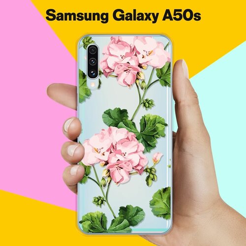 Силиконовый чехол Розовые цветы на Samsung Galaxy A50s