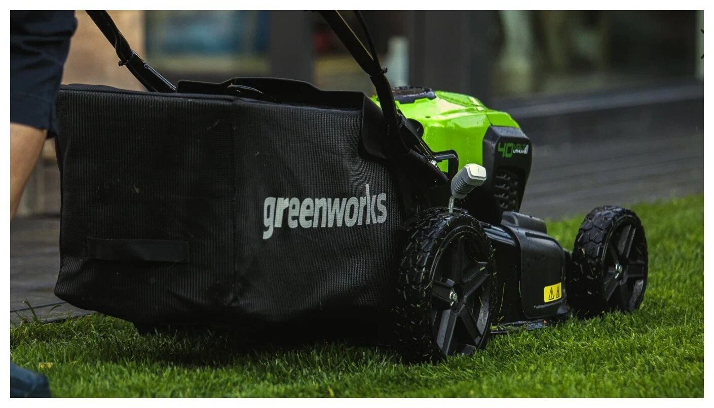 Газонокосилка аккумуляторная GREENWORKS GD40LM46HP, 46см, несамоходная, 4Ач [2514407ub] - фотография № 5