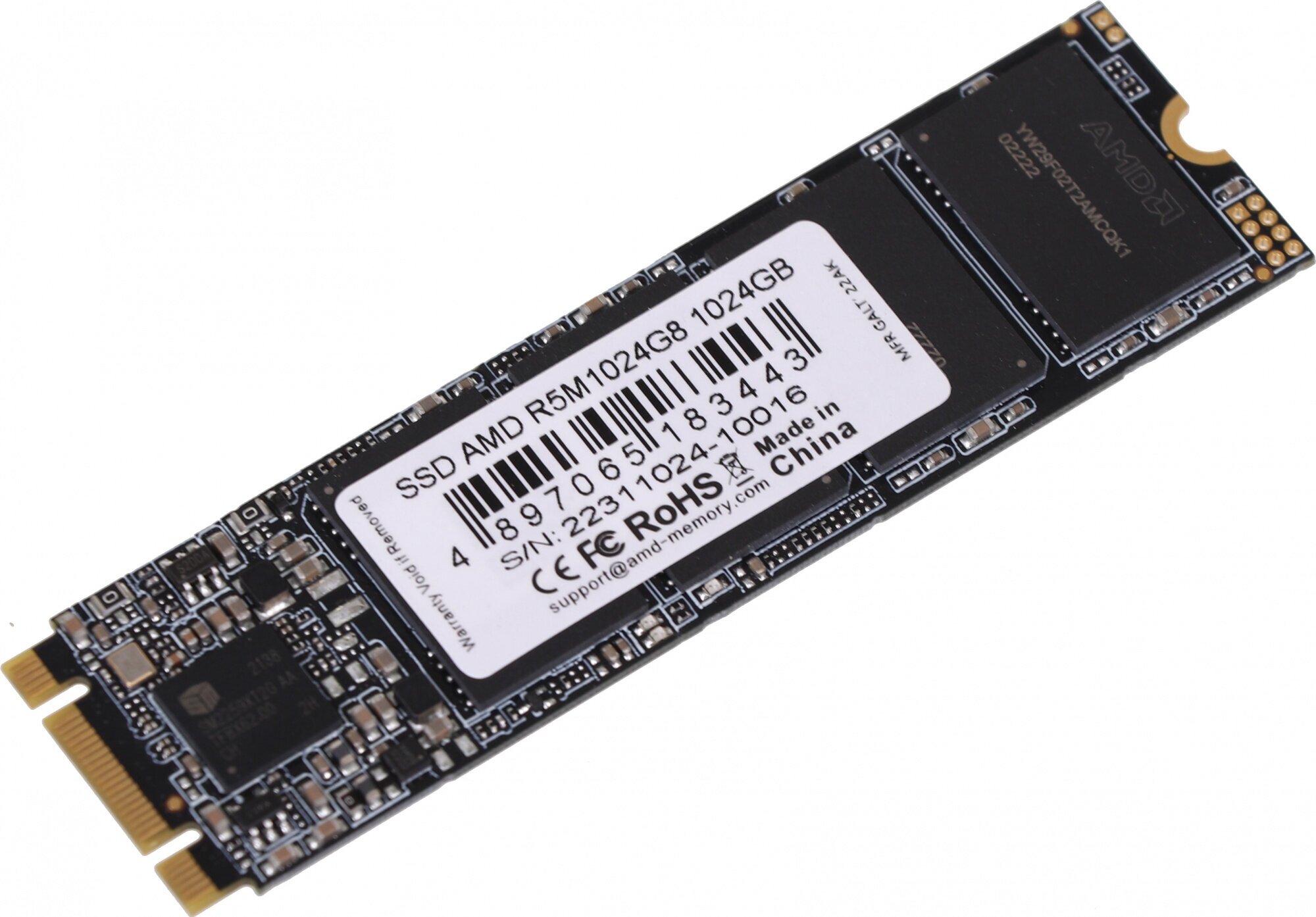Накопитель SSD M.2 2280 AMD Radeon R5 1TB SATA 6Gb/s 3D NAND TLC 557/481MB/s 300TBW RTL - фото №5