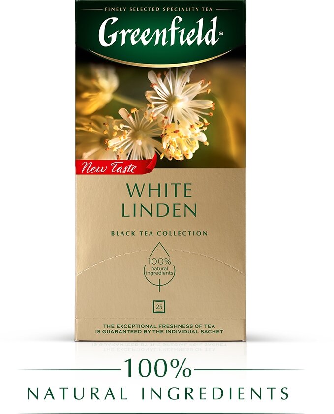 Чай черный Greenfield White Linden в пакетиках, 25 пак.