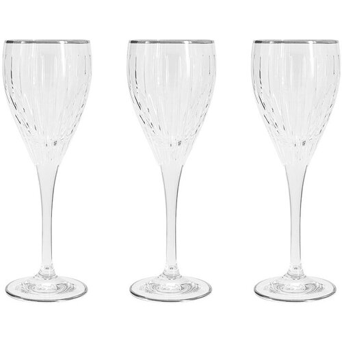 Бокал для вина Same, 250 мл, 6 шт, хрусталь, с серебристым кантом, Piza Silver