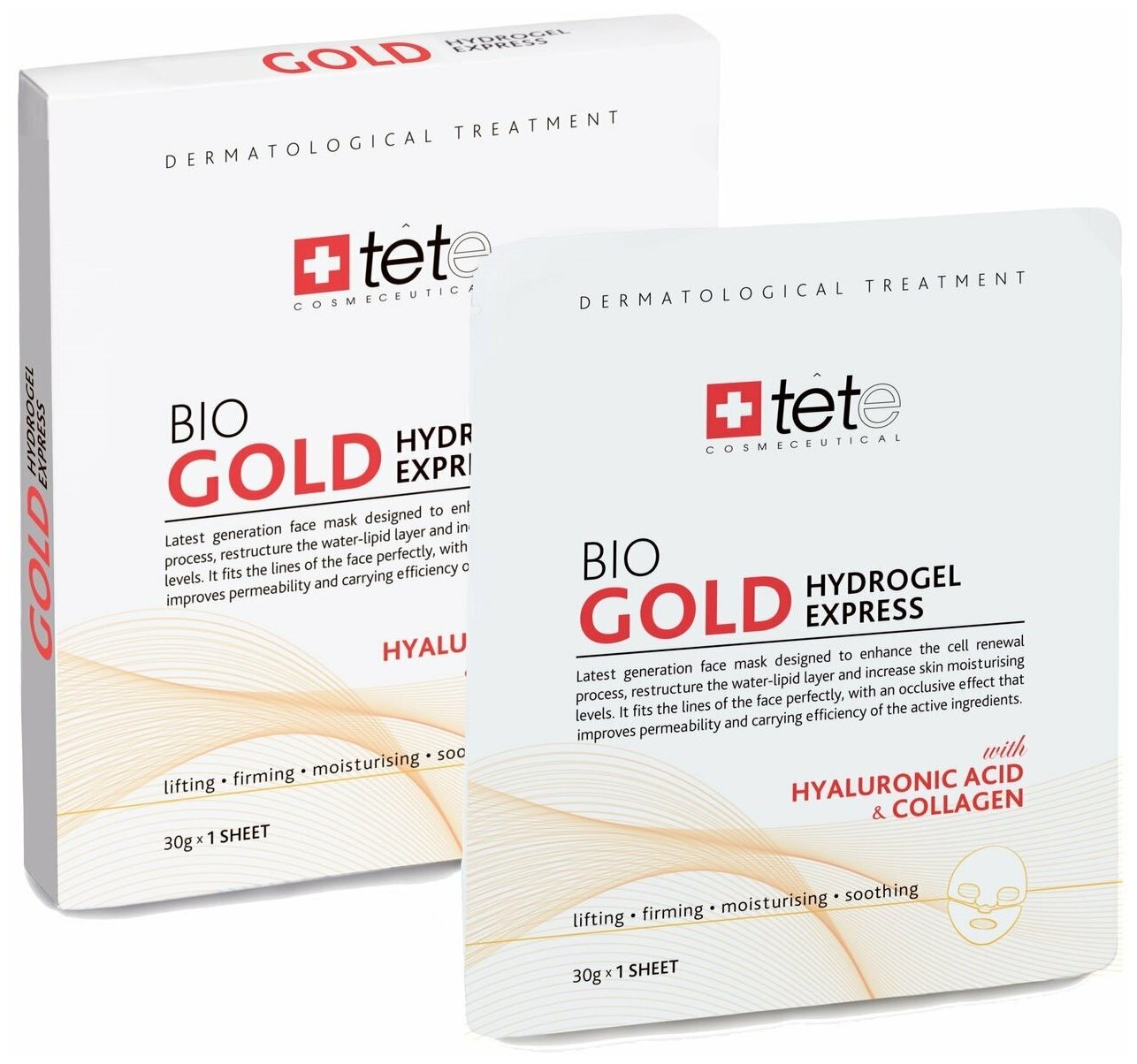 Коллагеновая маска моментального действия с коллоидным золотом TETe Cosmeceutical BIO Gold Collagen Mask