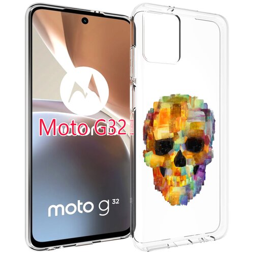 Чехол MyPads нарисованный череп для Motorola Moto G32 задняя-панель-накладка-бампер чехол mypads нарисованный мужчина в скафандре для motorola moto g32 задняя панель накладка бампер