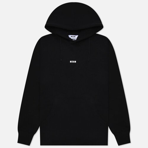 Мужская толстовка MSGM Micrologo Basic Unbrushed Hoodie чёрный, Размер L