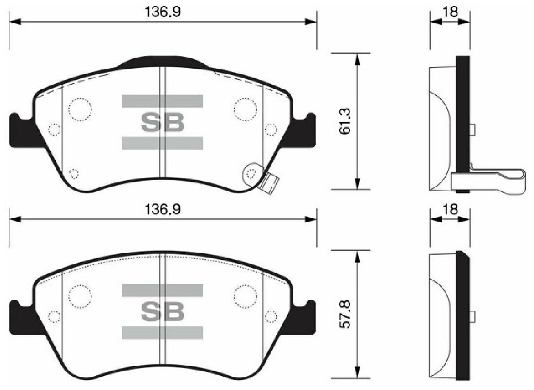 SANGSIN BRAKE SP1500 Колодки тормозные передние Sangsin SP-1500