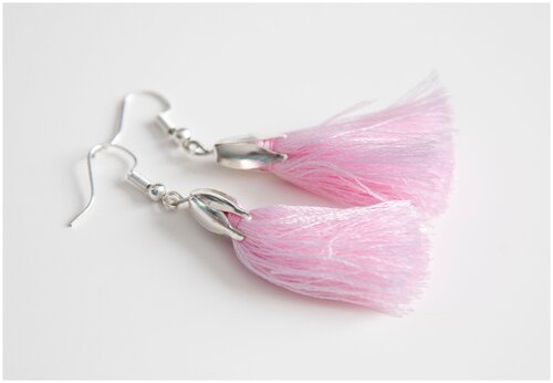 Серьги с подвесками Фламинго-Go!, сердолик, серебряный, розовый
