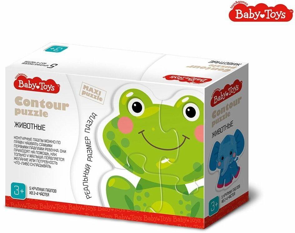 Пазлы контурные Baby Toys Животные