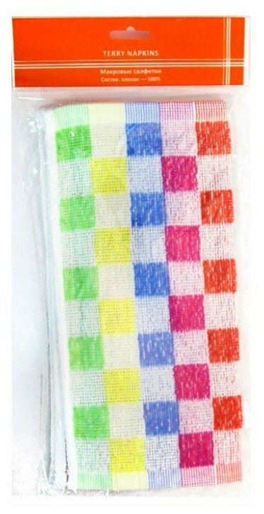 Набор махровых салфеток 211S (28x28 4шт) (разноцветный), комплект салфеток