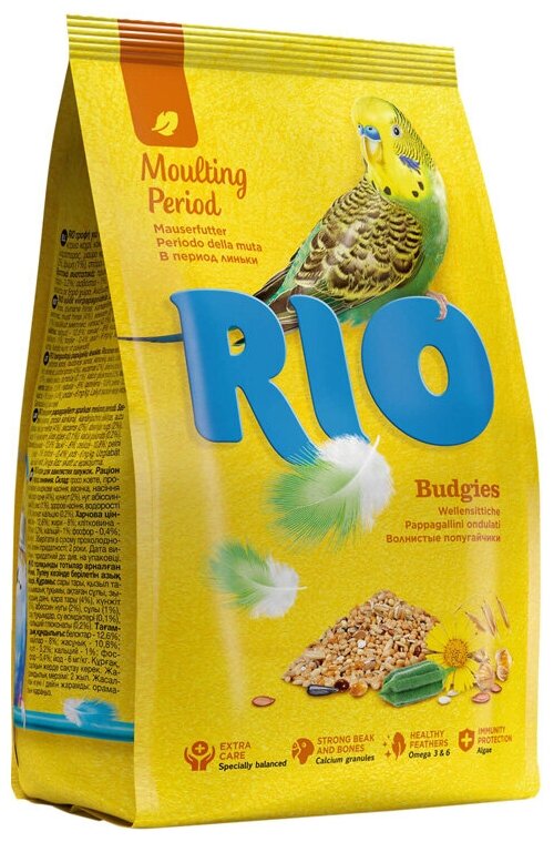 RIO BUDGIES корм для волнистых попугаев в период линьки (500 гр х 2 шт)