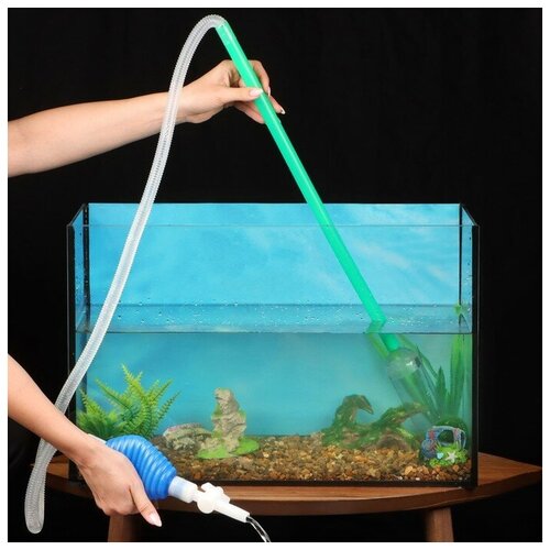 Сифон аквариумный "Пижон" улучшенный с грушей сеткой и регулятором потока воды 2 1 м