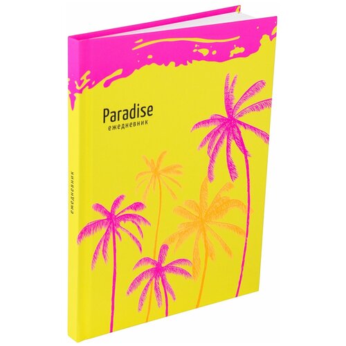 Ежедневник Collezione Райские пальмы недатированный А5, 128 листов, обработка софт-тач+ флюоресцентные краски