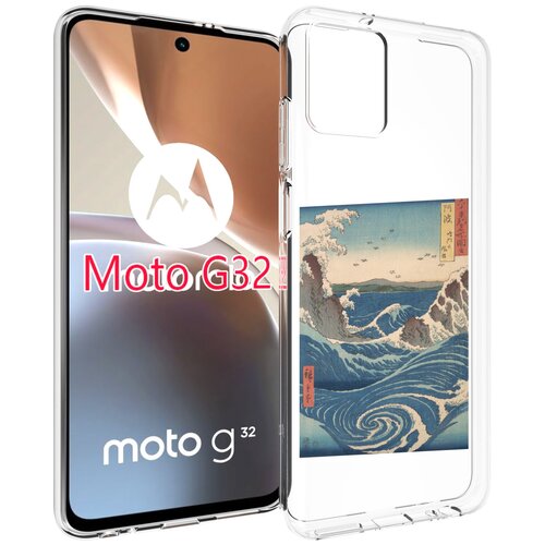 Чехол MyPads картинка волны водоворот для Motorola Moto G32 задняя-панель-накладка-бампер