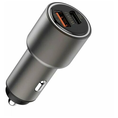 Автомобильное зарядное устройство WiWU PC100 Type-C PD+QC3.0 Quick Charge Car Charger 36 Вт Grey