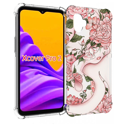 Чехол MyPads змея-в-розовых-цветах женский для Samsung Galaxy Xcover Pro 2 задняя-панель-накладка-бампер чехол mypads змея в розовых цветах женский для samsung galaxy m04 задняя панель накладка бампер