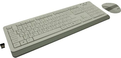 Комплект (клавиатура+мышь) A4 Fstyler FG1010, USB, беспроводной, белый [fg1010 white] - фото №6