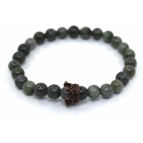 фото Handinsilver ( посеребриручку ) браслет из темно-серого лабрадорита 6мм и короной