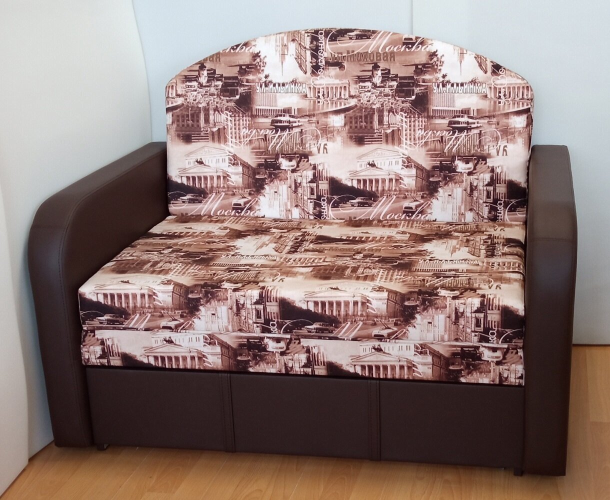Раскладной диван-кровать StylChairs Соня, обивка: текстиль/экокожа, цвет: шоколад - фотография № 4