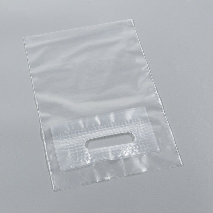 Пакет полиэтиленовый с вырубной ручкой, прозрачный 20-30 См, 60 мкм 50 шт. - фотография № 2