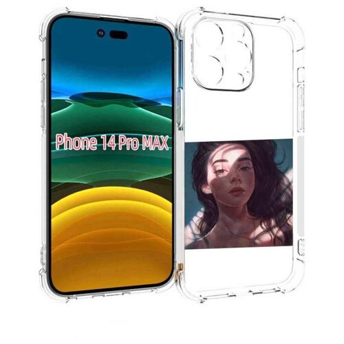 Чехол MyPads девушка-в-лучах женский для iPhone 14 Pro Max задняя-панель-накладка-бампер чехол mypads девушка в граффити женский для iphone 14 pro max задняя панель накладка бампер