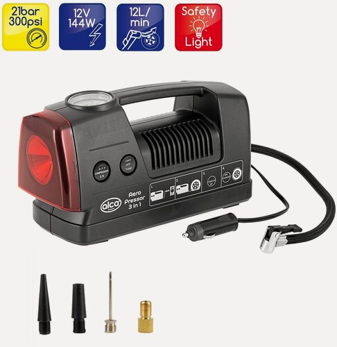 Изображение товара Компрессор автомобильный с фонарем - аварийным маячком, Nonstop ,300 PSI, ALCA