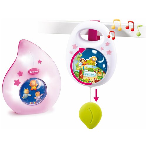 фото Музыкальная игрушка-подвеска cotoons с ночником цвет белый/розовый smoby