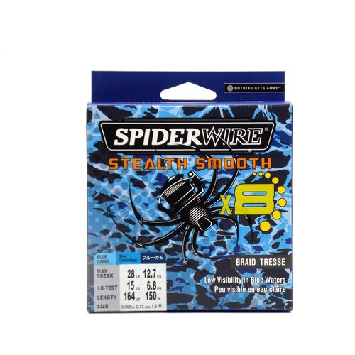фото Плетеная леска spiderwire stealth smooth 8 braid синий камуфляж 150 м. 0,13 мм. 12,7 кг. (1515717)