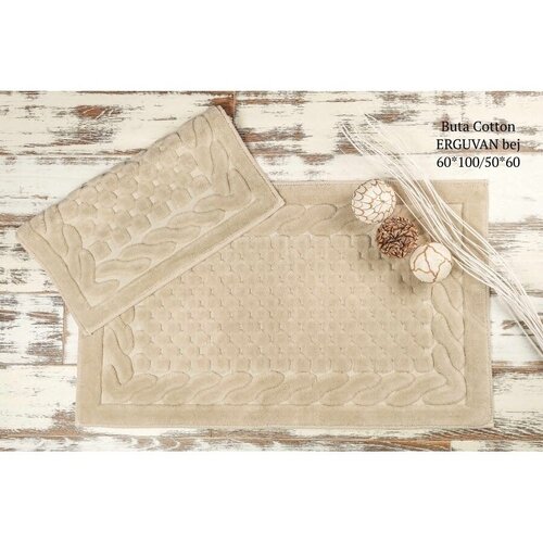 Коврики для ванной (60*100 / 60*50, прямоуг., бежевый)