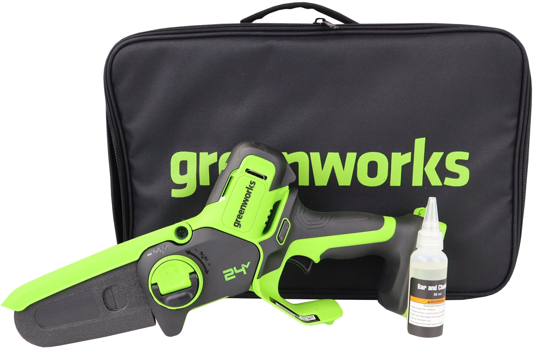 Цепная мини-пила / сучкорез аккумуляторный Greenworks G24MCS10 24V длина шины 10 без АКБ и ЗУ