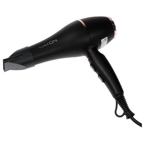 Фен LuazON LF-30 2000 Вт профессиональный 2 темп режима 3 насадки черный 443800₽