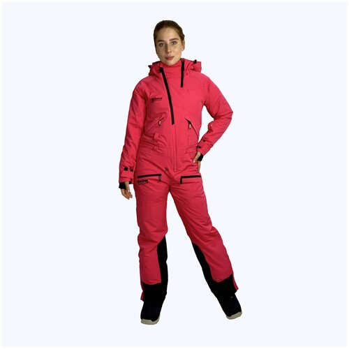 Комбинезон Snow Headquarter для сноубординга, зимний, карманы, капюшон, мембранный, утепленный, размер M, розовый