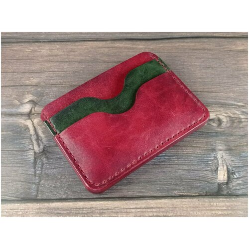 фото Картхолдер ручной работы из натуральной кожи, кредитница, футляр для кредитных карт, чехол для карт, визитница для карт, кожевед kozheved