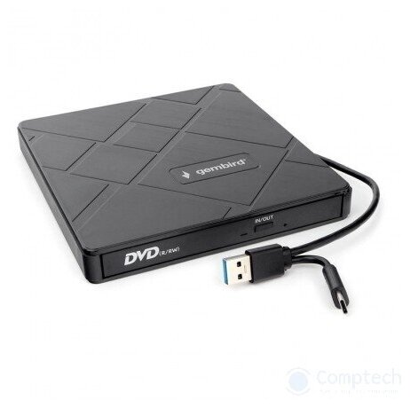 USB 3.0 Gembird DVD-USB-04 пластик со встроенным кардридером и хабом черный